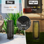 Solar-Powered Wicker Outdoor Floor Lamps with Warm LED Light (Set of 2)