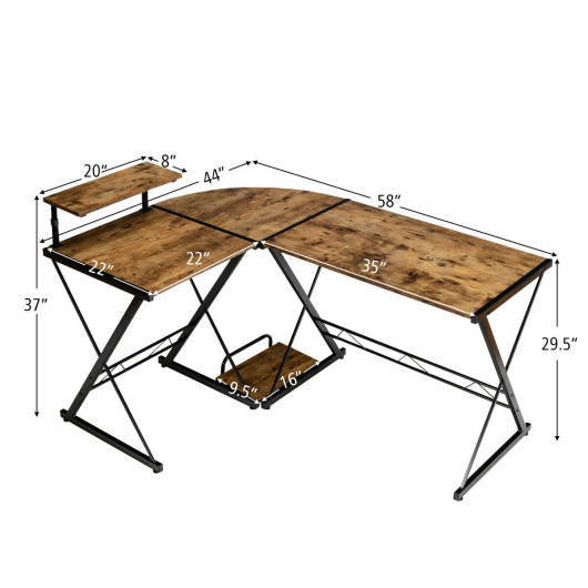 Space-Saving Reversible L-Shaped Desk with Shelf and CPU Stand - Image 11