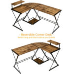 Space-Saving Reversible L-Shaped Desk with Shelf and CPU Stand