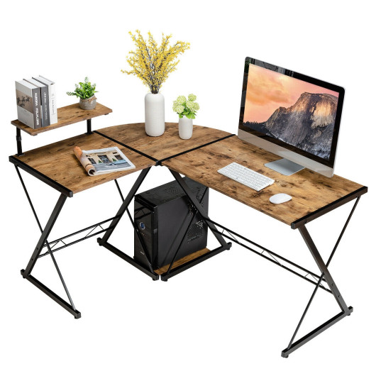Space-Saving Reversible L-Shaped Desk with Shelf and CPU Stand - Image 14