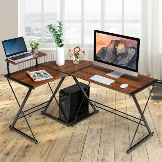 Space-Saving Reversible L-Shaped Desk with Shelf and CPU Stand - Image 15