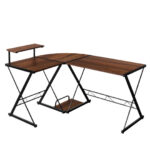 Space-Saving Reversible L-Shaped Desk with Shelf and CPU Stand