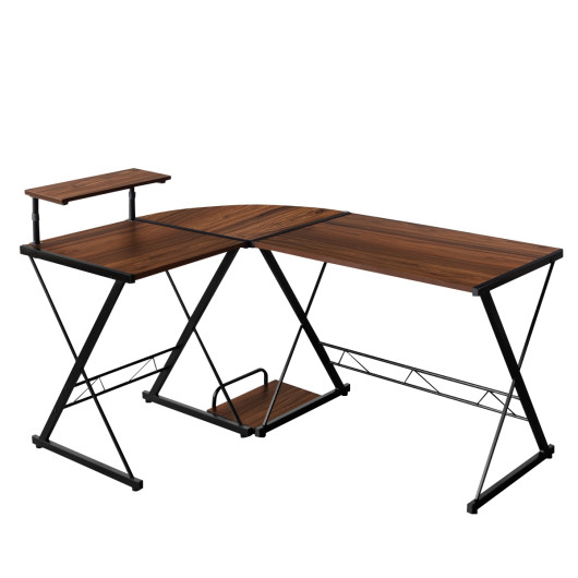 Space-Saving Reversible L-Shaped Desk with Shelf and CPU Stand - Image 17