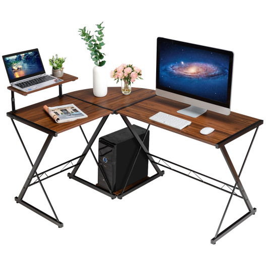 Space-Saving Reversible L-Shaped Desk with Shelf and CPU Stand - Image 21