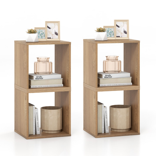 Stackable 2-Cube Modular Bookcase for Living Room or Office - Image 7