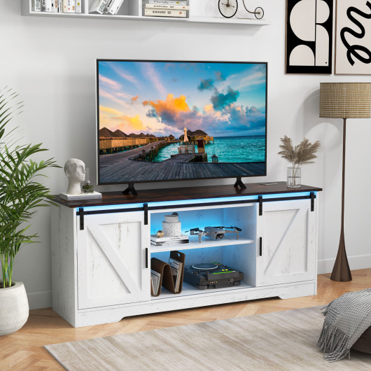 LED TV Stand with Adjustable Shelves for 65 Inch Screens