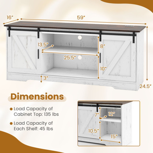 LED TV Stand with Adjustable Shelves for 65 Inch Screens