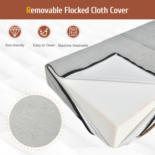 Tri Fold Convertible Chair Sofa Bed with Removable Cover - Image 12