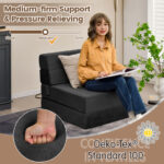Tri Fold Convertible Chair Sofa Bed with Removable Cover