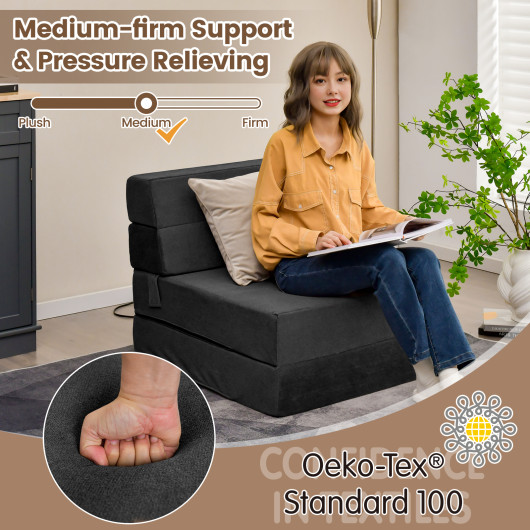 Tri Fold Convertible Chair Sofa Bed with Removable Cover - Image 20