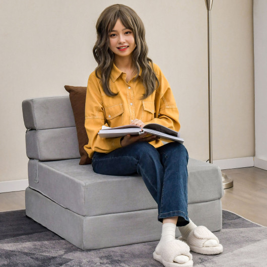 Tri Fold Convertible Chair Sofa Bed with Removable Cover - Image 8