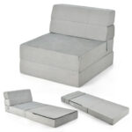 Tri Fold Convertible Chair Sofa Bed with Removable Cover