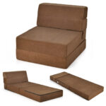 Tri Fold Convertible Chair Sofa Bed with Removable Cover