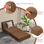 Tri Fold Convertible Chair Sofa Bed with Removable Cover