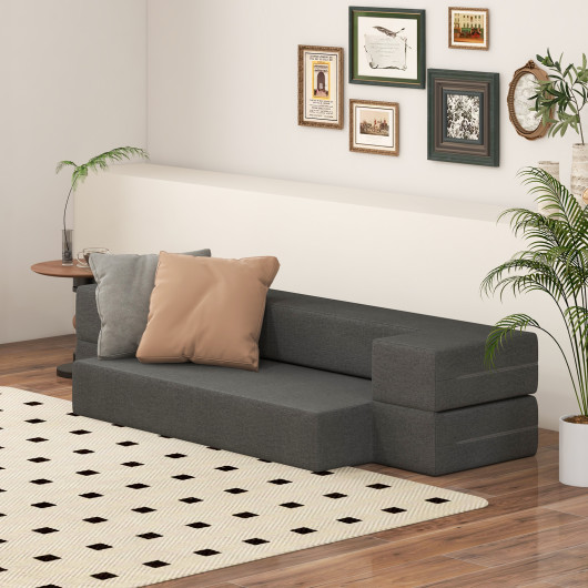 Convertible Folding Sofa Bed with Washable Cover Space-Saving Design