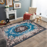 Vintage Non-Slip Area Rug with Durable, Soft Polyester Surface