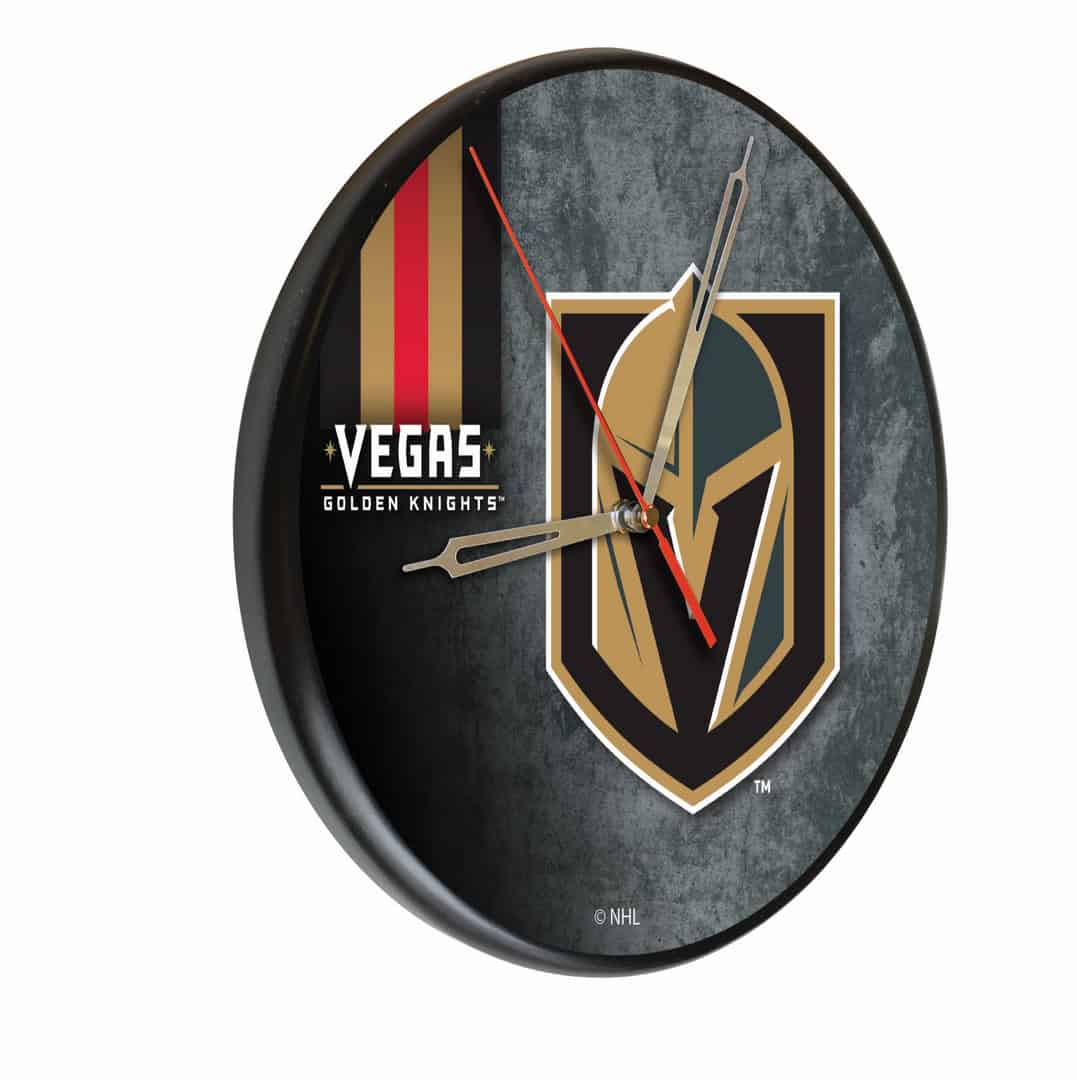 Vegas Golden Knights 13-Inch Solid Wood Clock in Black (Alternate)