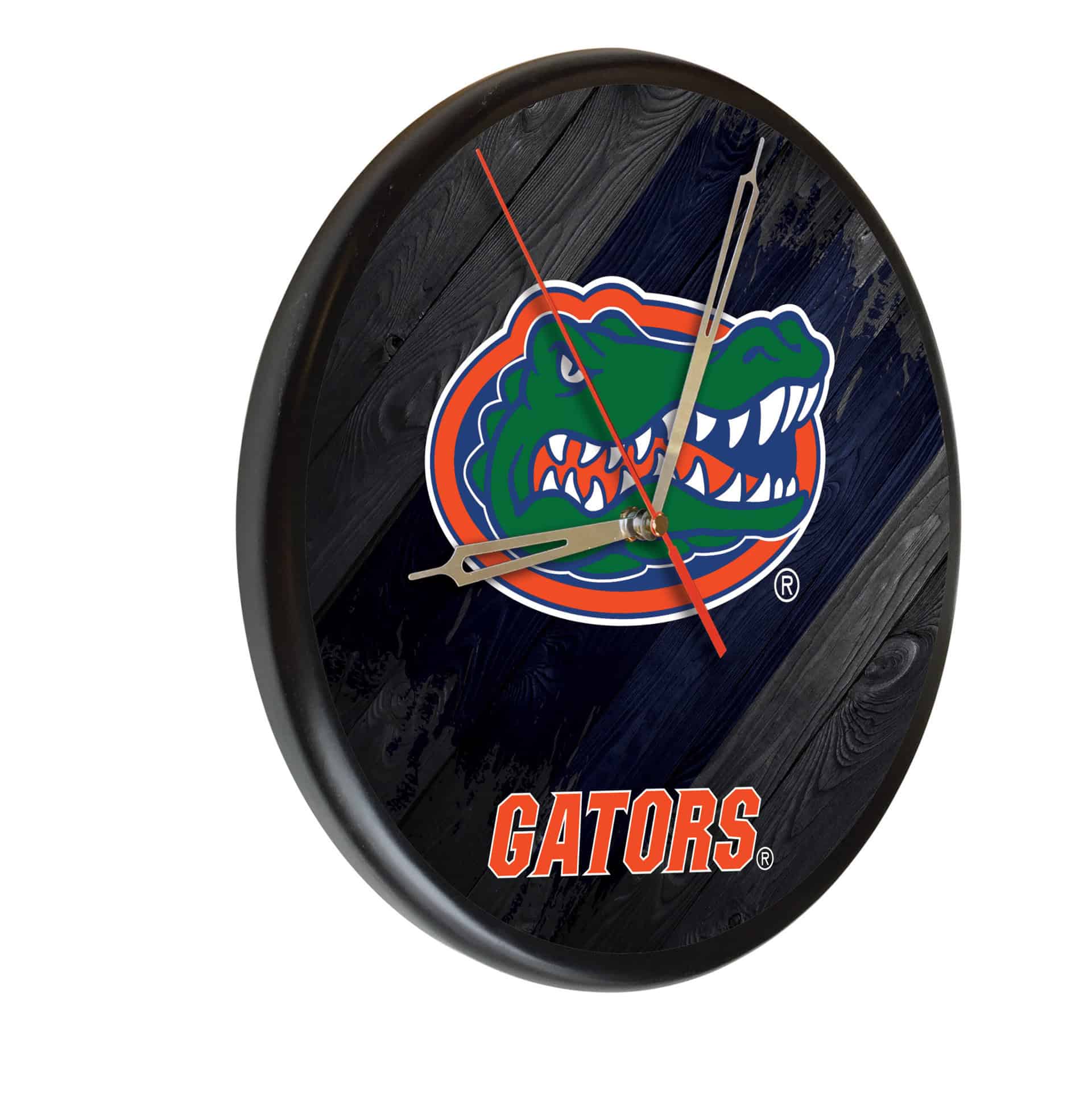 University of Florida 13-Inch Solid Wood Clock in Black