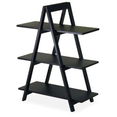 Modern Black 3-Tier A-Frame Display Shelf Bookcase