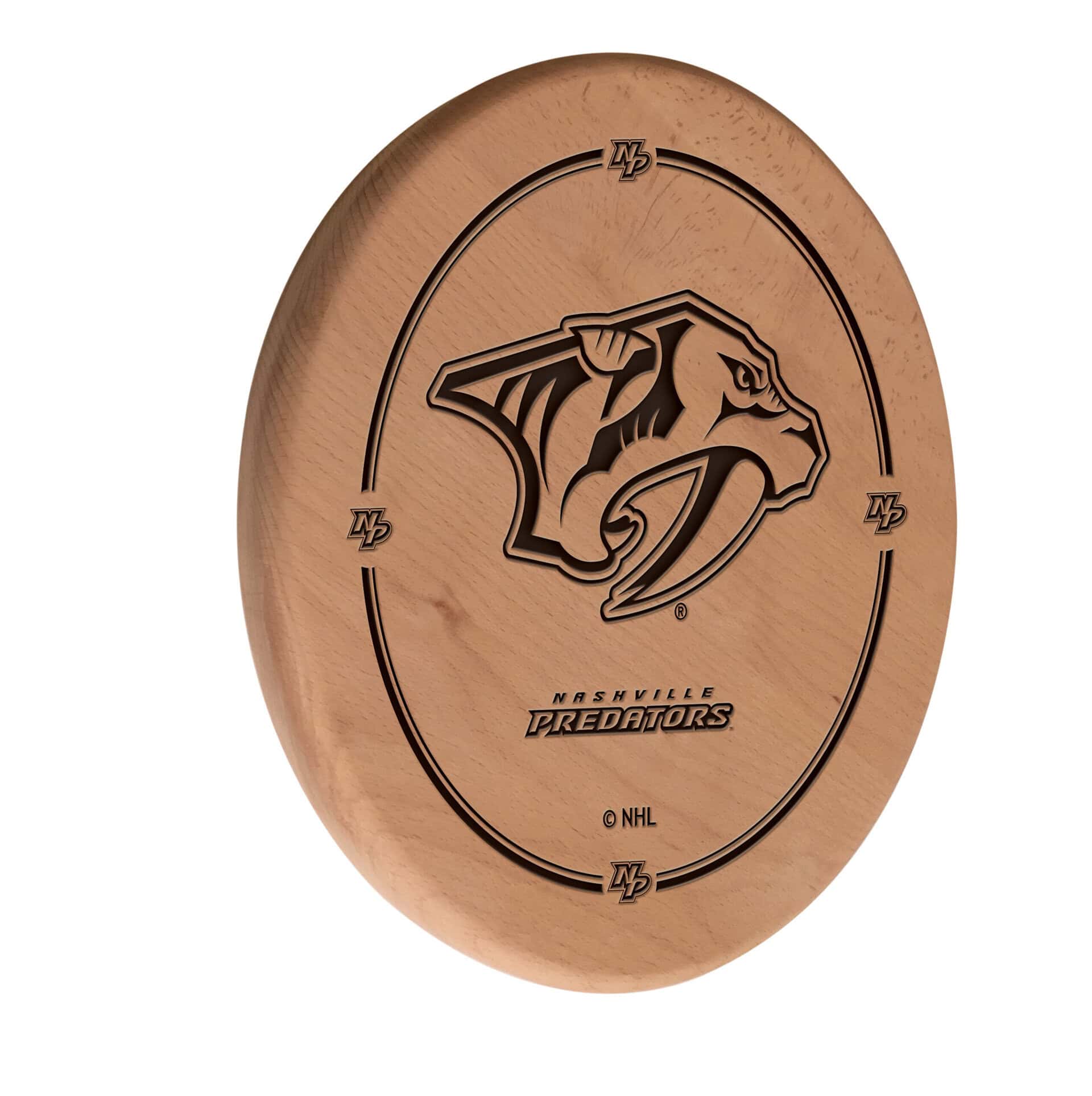 Nashville Predators Natural Laser Engraved Wood Sign Wall Art