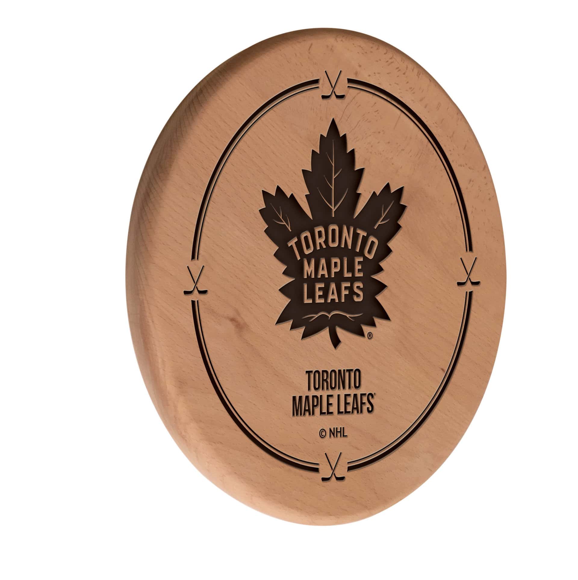 Toronto Maple Leafs Natural Laser Engraved Wood Sign Wall Art