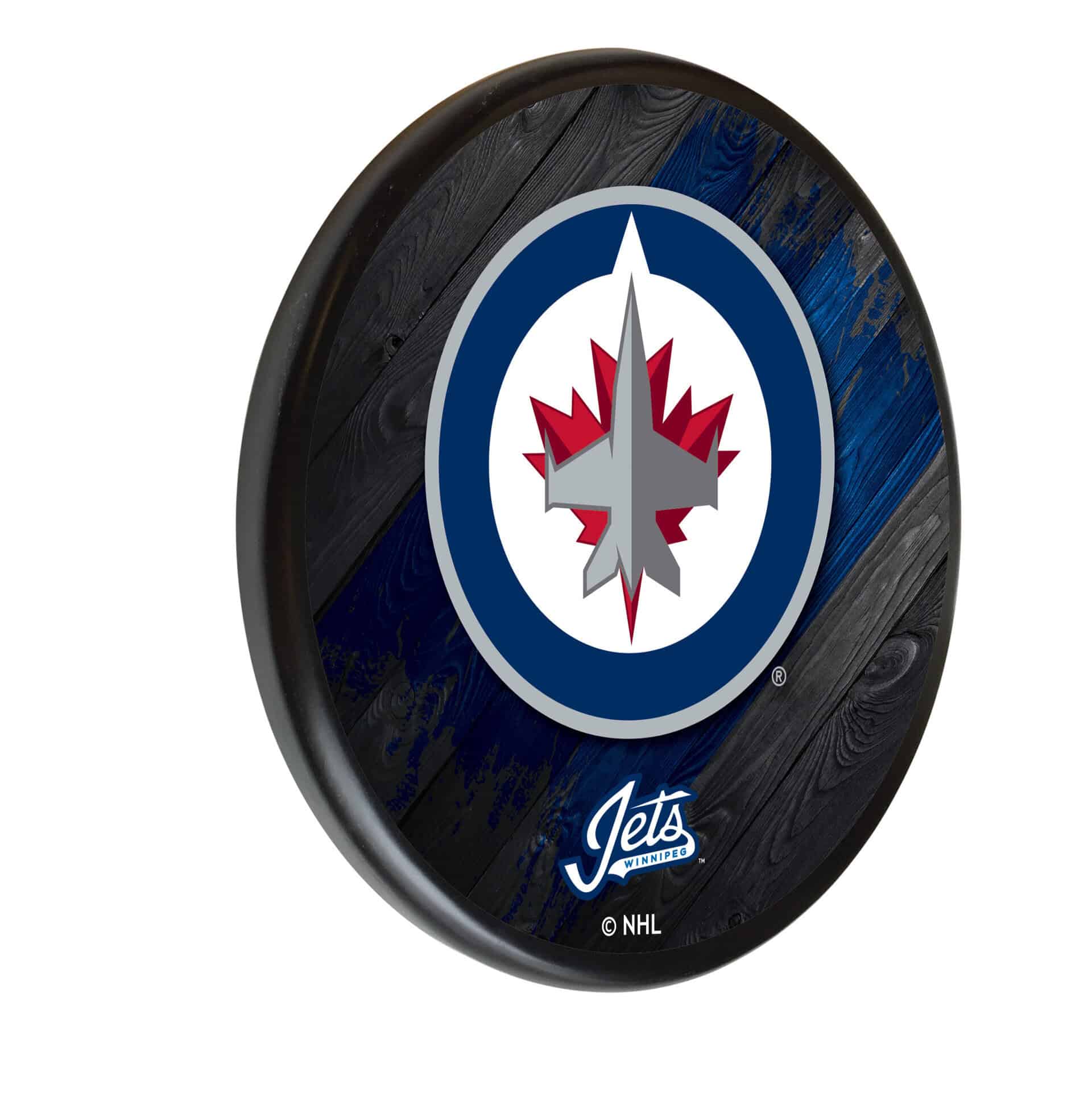 Winnipeg Jets Black Digitally Printed Wood Sign Wall Art