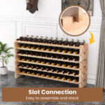 Stackable Wooden Wine Rack Holds 72 Bottles
