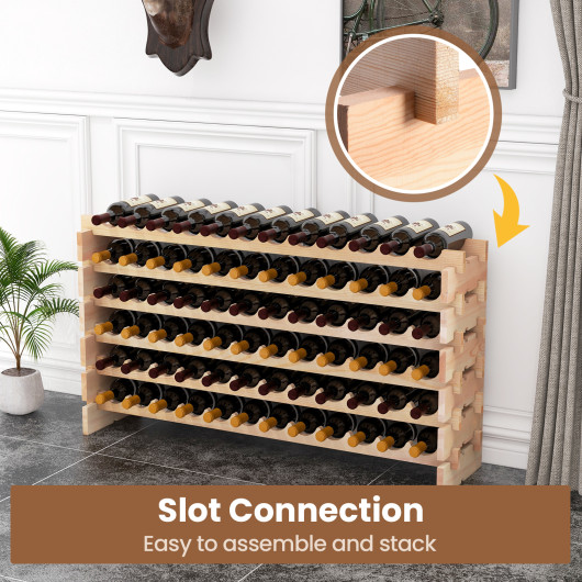Stackable Wooden Wine Rack Holds 72 Bottles - Image 5