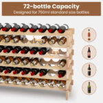 Stackable Wooden Wine Rack Holds 72 Bottles