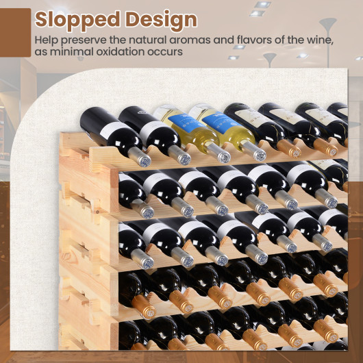 Stackable Wooden Wine Rack Holds 72 Bottles - Image 7