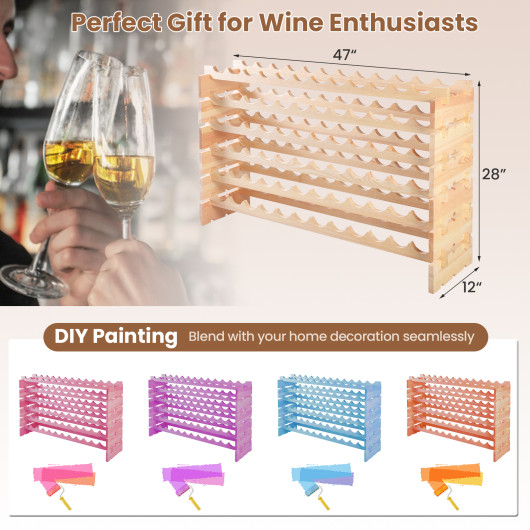 Stackable Wooden Wine Rack Holds 72 Bottles - Image 3