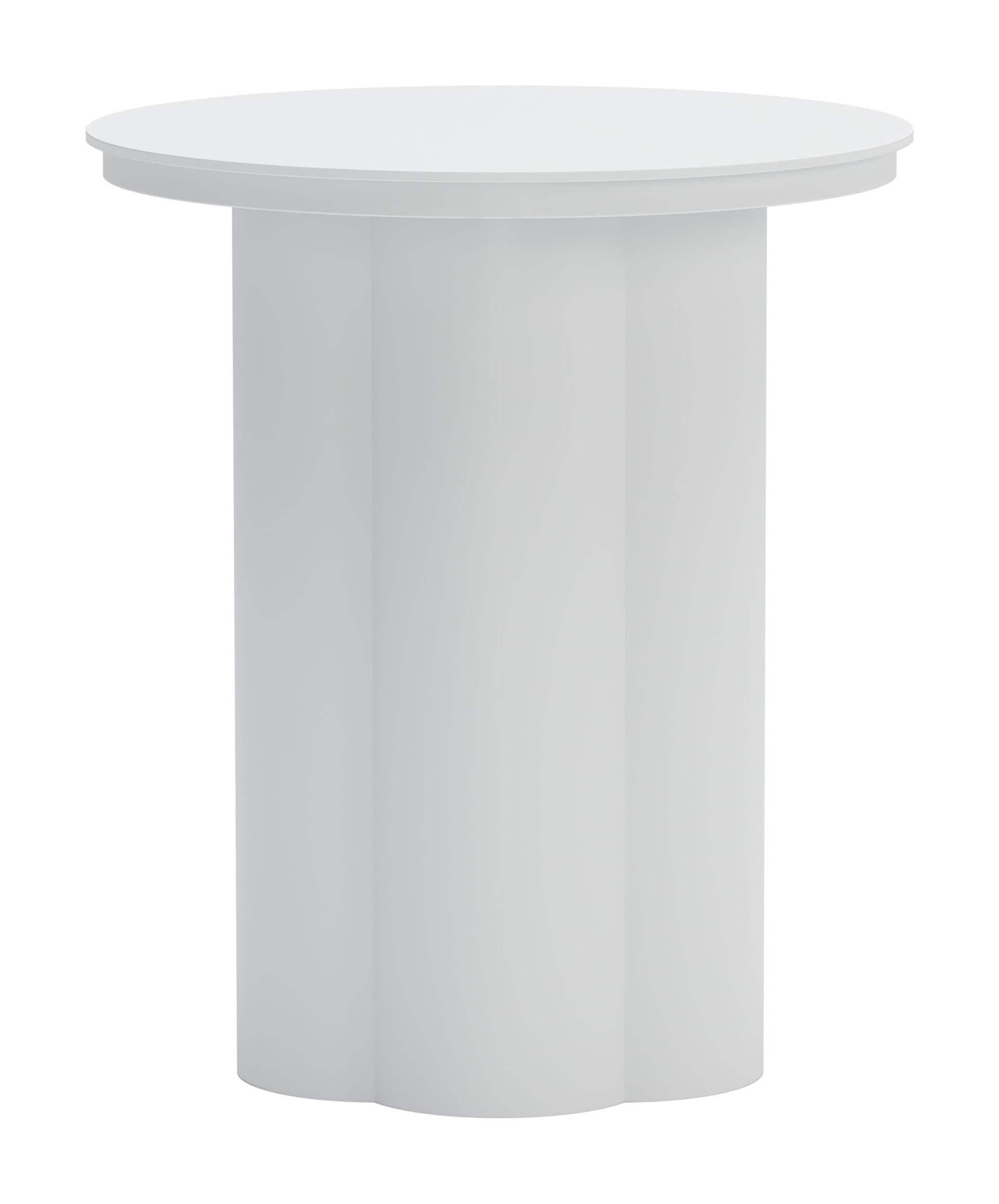 White Round Modern Aluminum Side Table With Rubber Feet