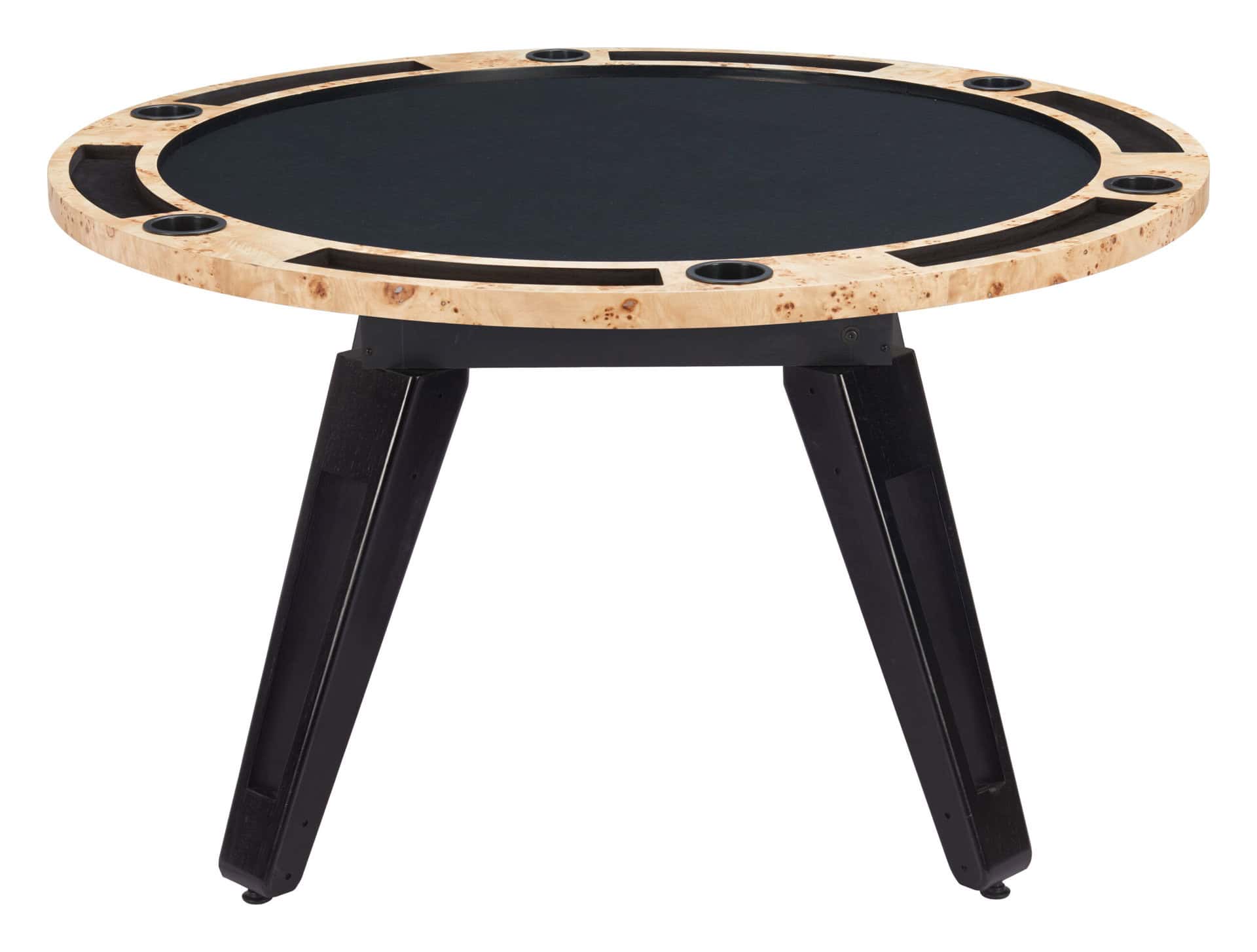 Convertible Burl Wood Dining and Poker Table with Storage