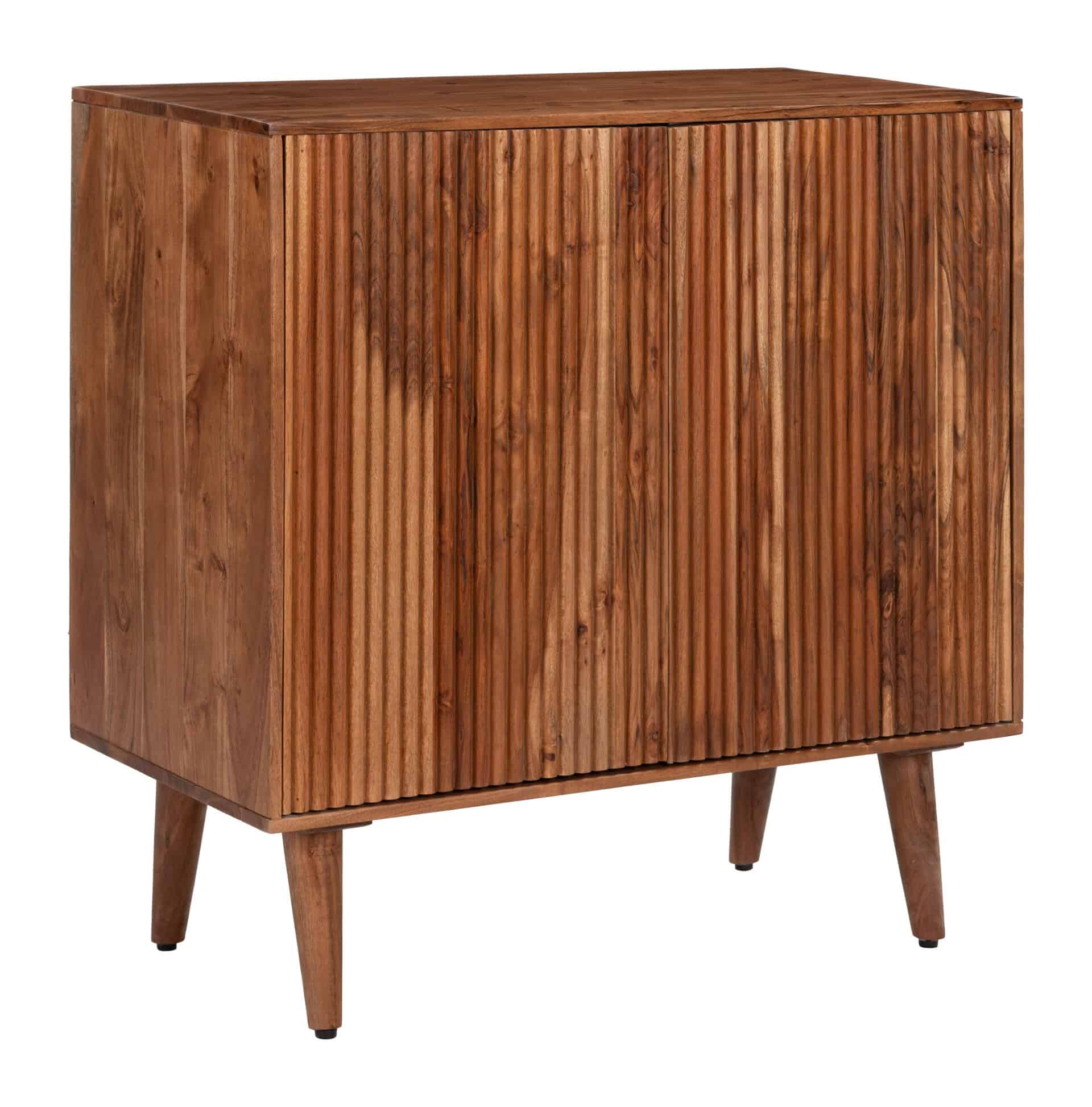 Walnut Acacia Wood Cabinet with Storage for Living Rooms
