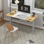 Adjustable Sit to Stand Desk with USB Port Natural