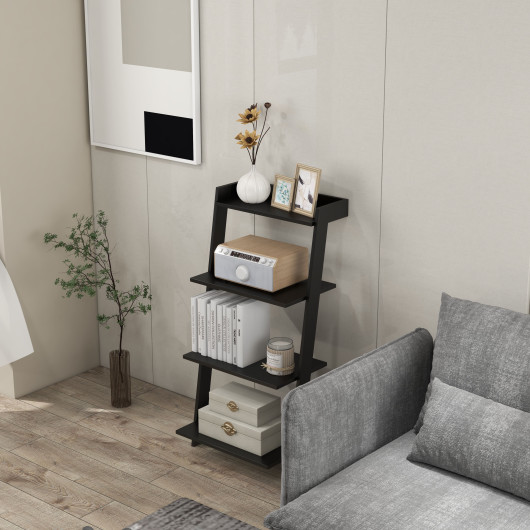 4-Tier Ladder Shelf with Stable Frame and Anti-Tip Protection