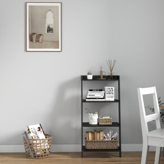4-Tier Ladder Shelf with Stable Frame and Anti-Tip Protection