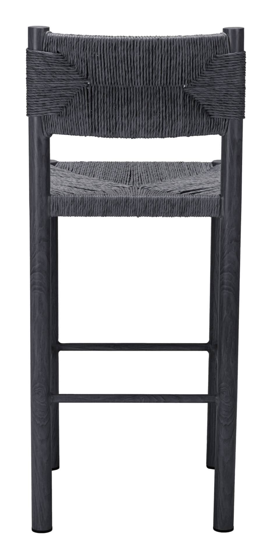 Modern Black Aluminum Barstool for Outdoor Spaces (Set of 2) - Image 6