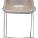 Brown Faux Leather Counter Stool with Stainless Steel Legs (Set of 2)