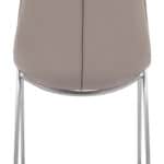 Brown Faux Leather Dining Chair with Stainless Steel Legs (Set of 2)