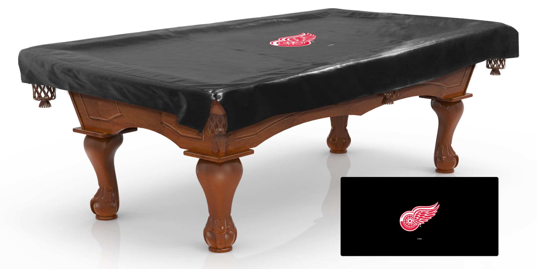 detroit red wings 8-foot logo pool table cover