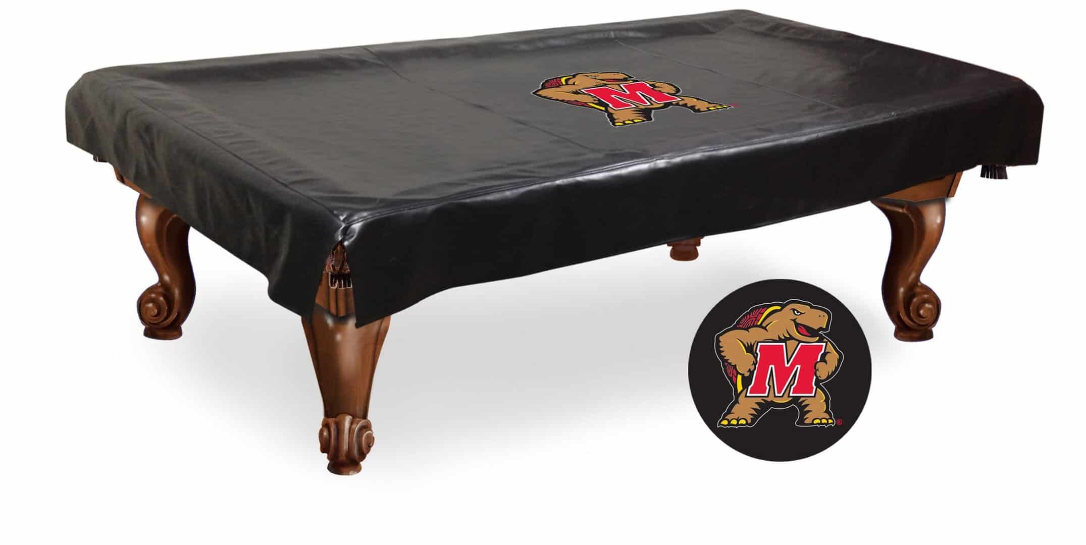 university of maryland 7-foot logo pool table cover