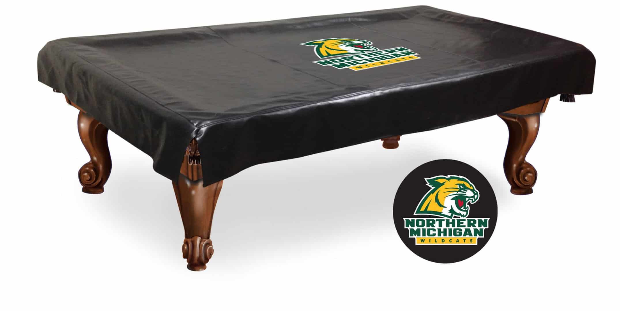 northern michigan university 8-foot logo pool table cover