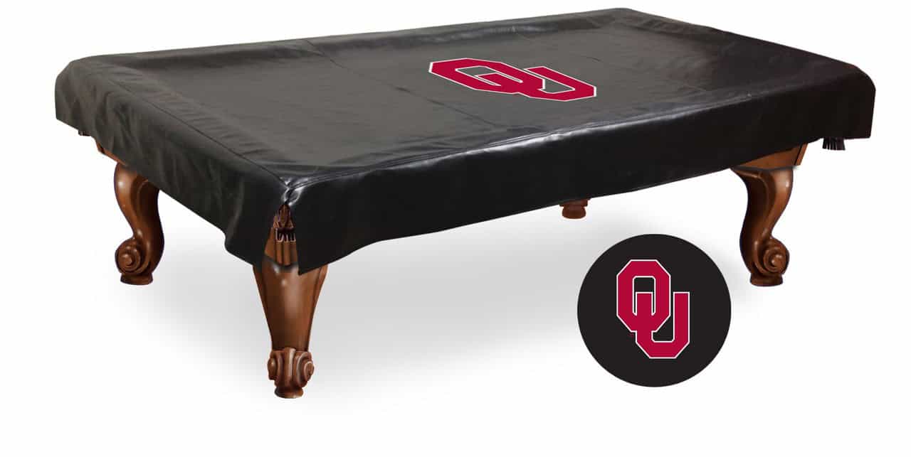 oklahoma university 9-foot logo pool table cover