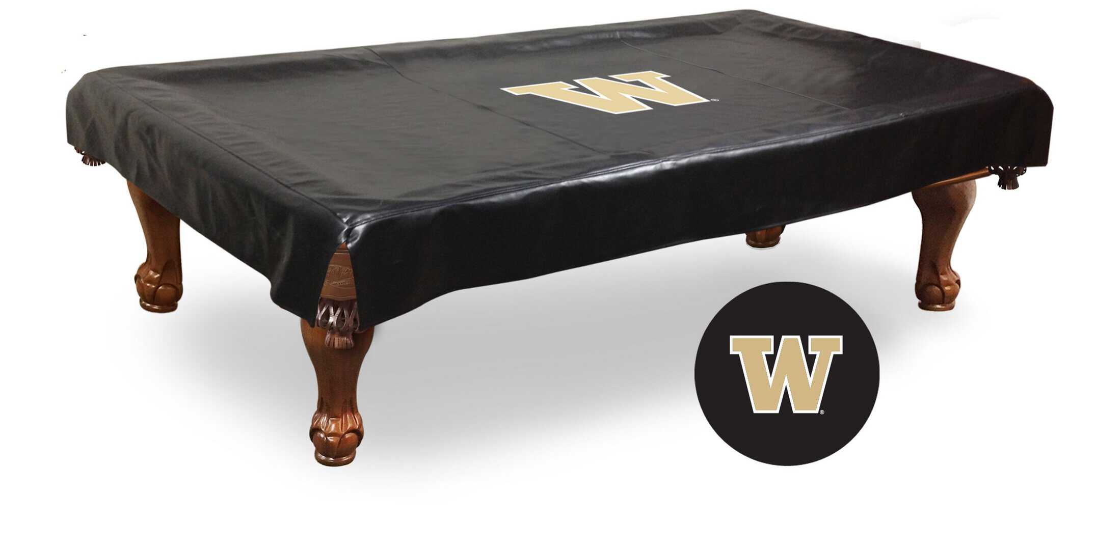 university of washington 8-foot logo pool table cover