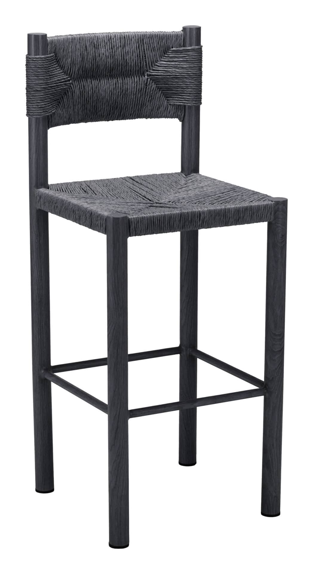 Modern Black Aluminum Barstool for Outdoor Spaces (Set of 2) - Image 8