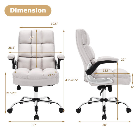Ergonomic High Back Swivel Office Chair with Flip-up Arms
