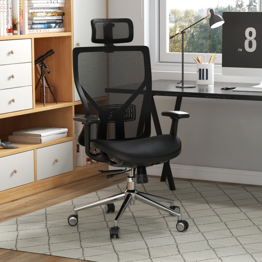 Ergonomic Mesh Executive Chair with Adjustable Lumbar and Reclining Design