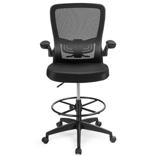 Ergonomic Adjustable Drafting Chair with Flip-Up Arms