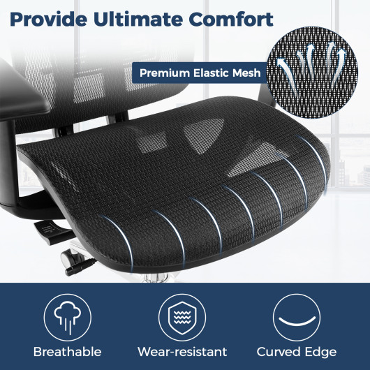 Ergonomic Mesh Executive Chair with Adjustable Lumbar and Reclining Design